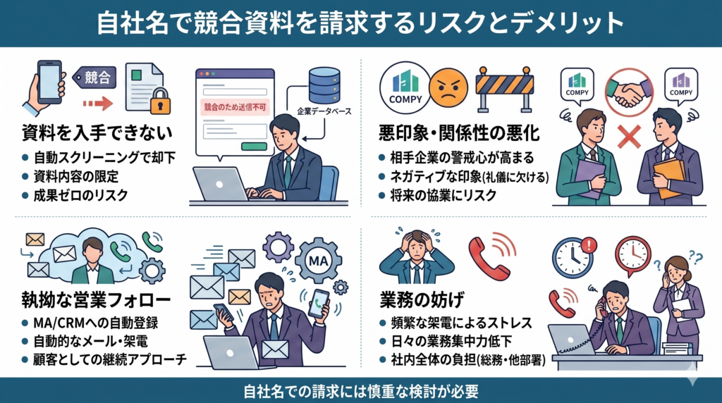 自社名で競合資料を請求することの問題点
