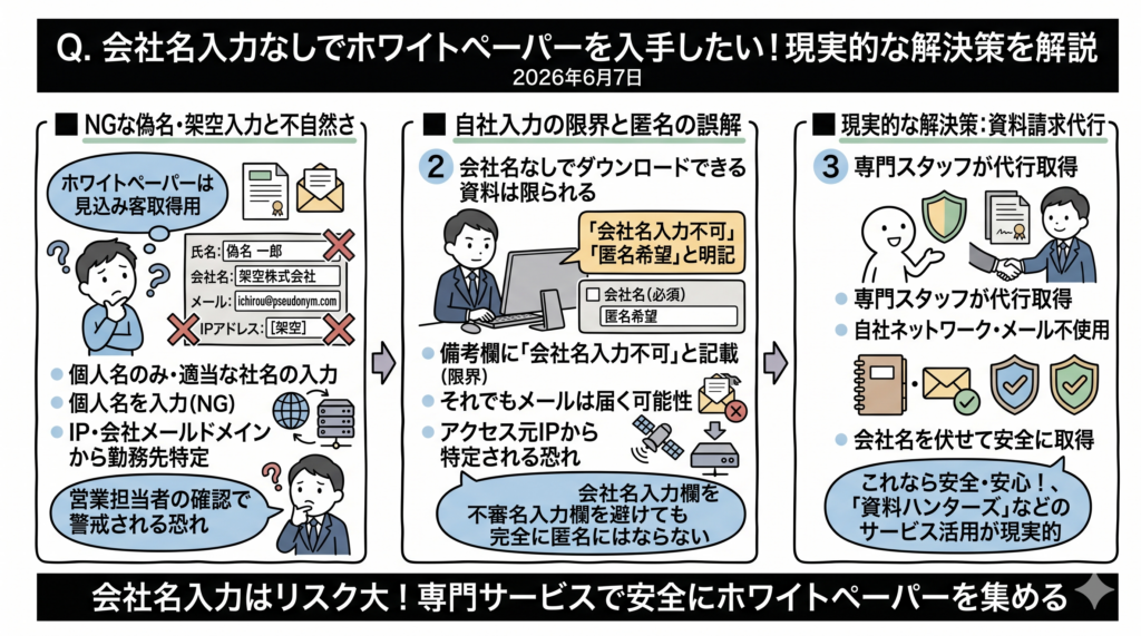 Q.ホワイトペーパーで会社名を入力したくない場合はどうする？