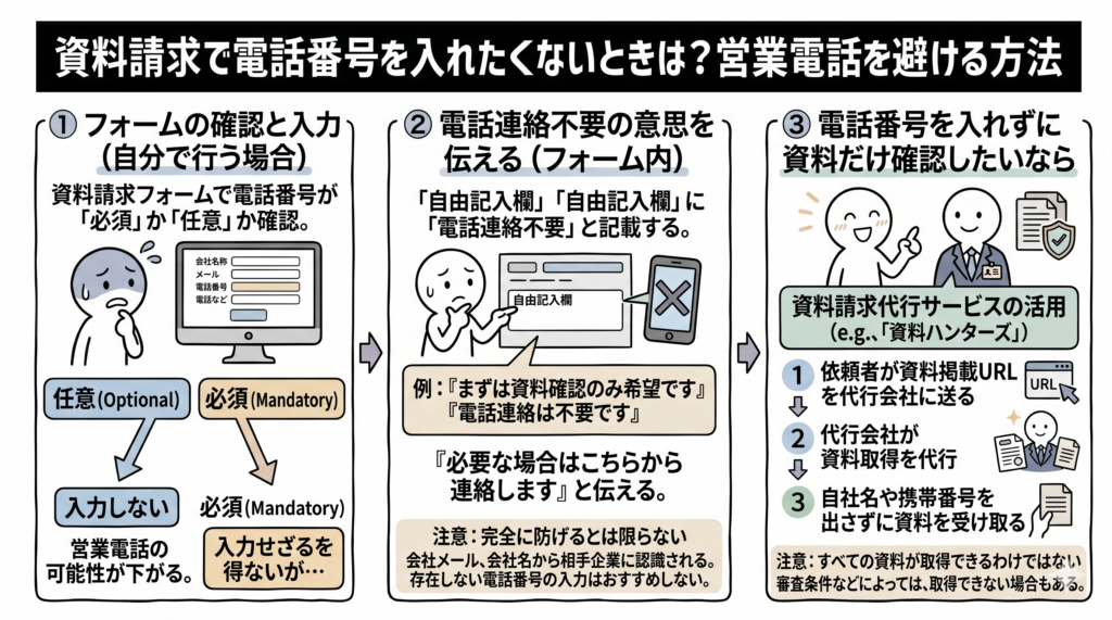 Q.資料請求で電話番号を入れたくないときは？営業電話を避ける方法は？a