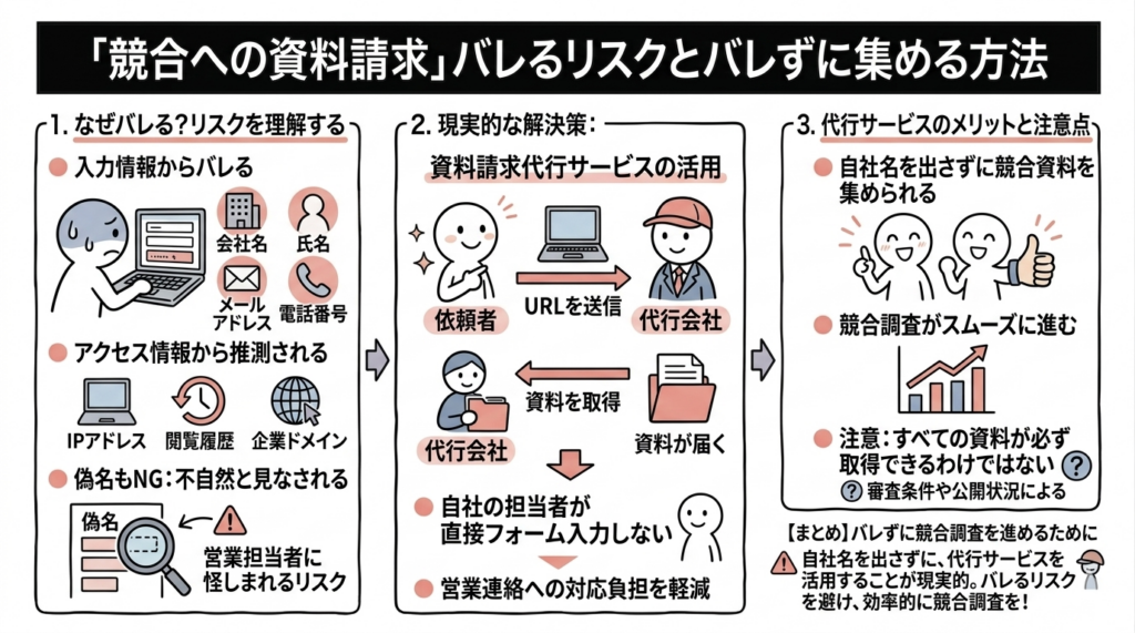 Q.競合に資料請求するとバレる？自社名を出さずに資料を集める方法は？