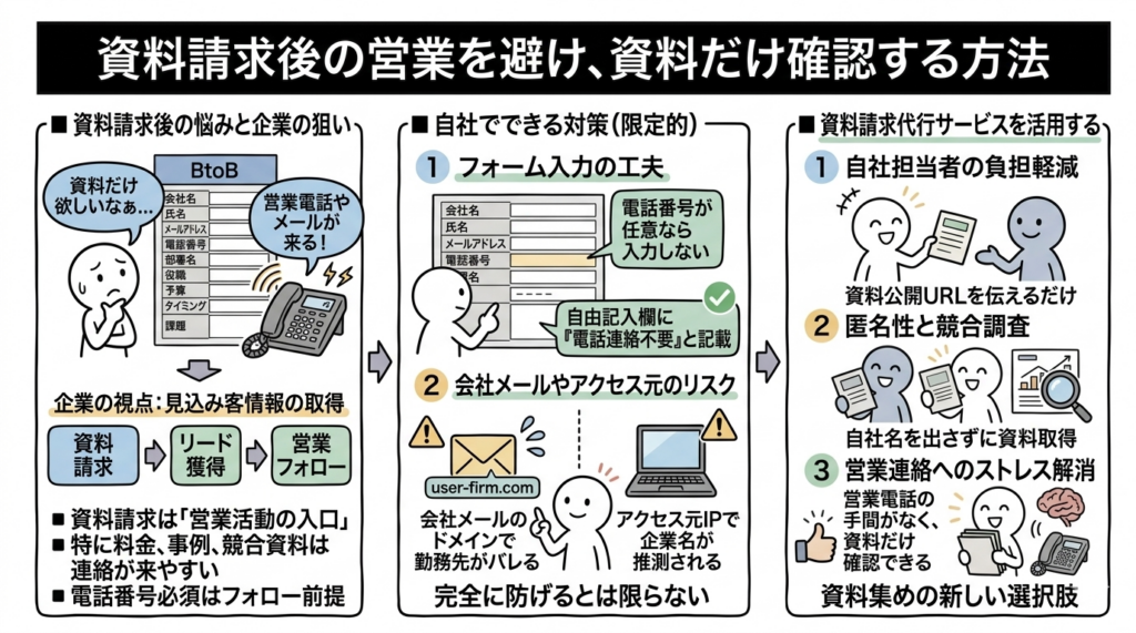 Q.資料請求後に営業されたくないときは？資料だけ確認する方法は？