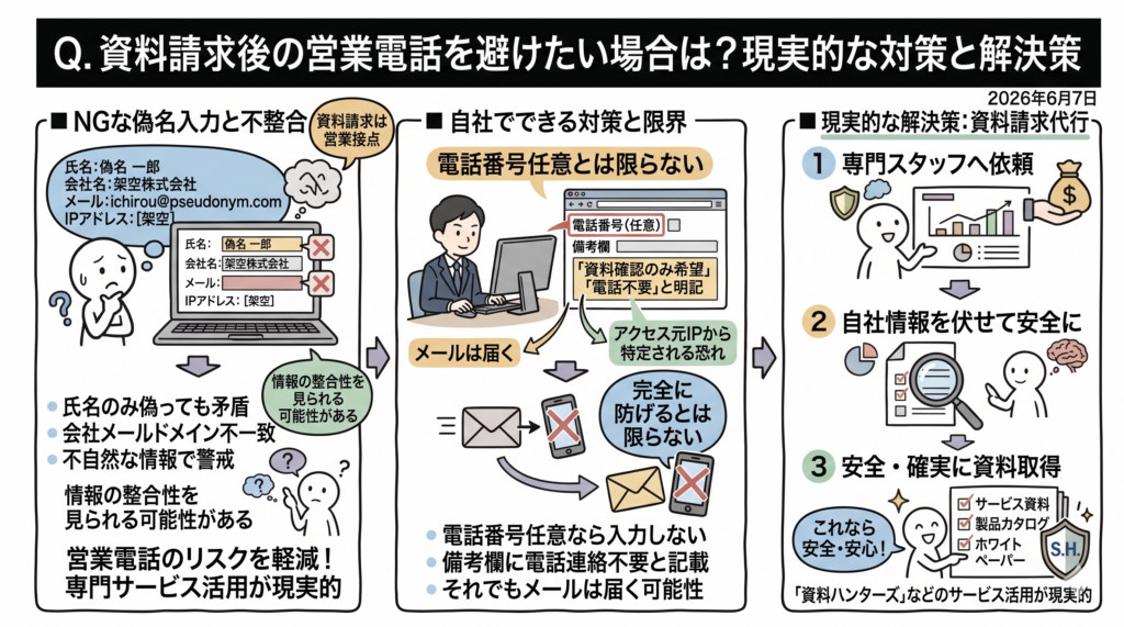 Q.資料請求後の営業電話を避けたい場合はどうすればいい？